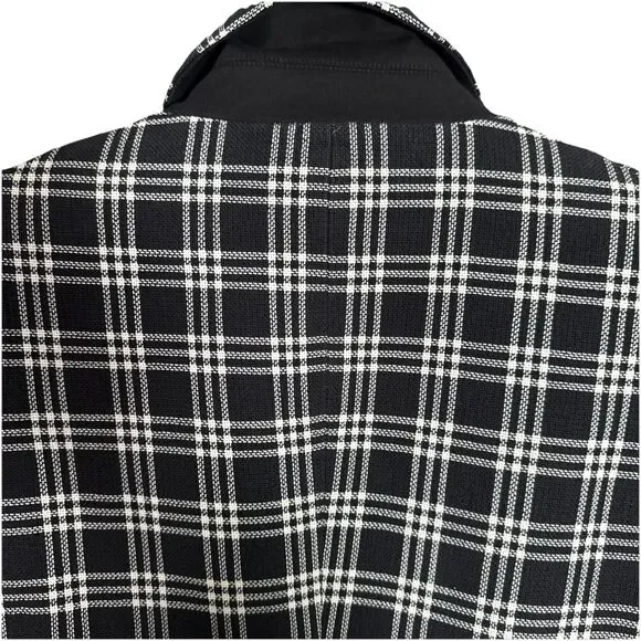 Veronica Beard Lyda Dickey Blazer Plaid Black White Designer Jacket Size 8 - Picture 14 of 16
